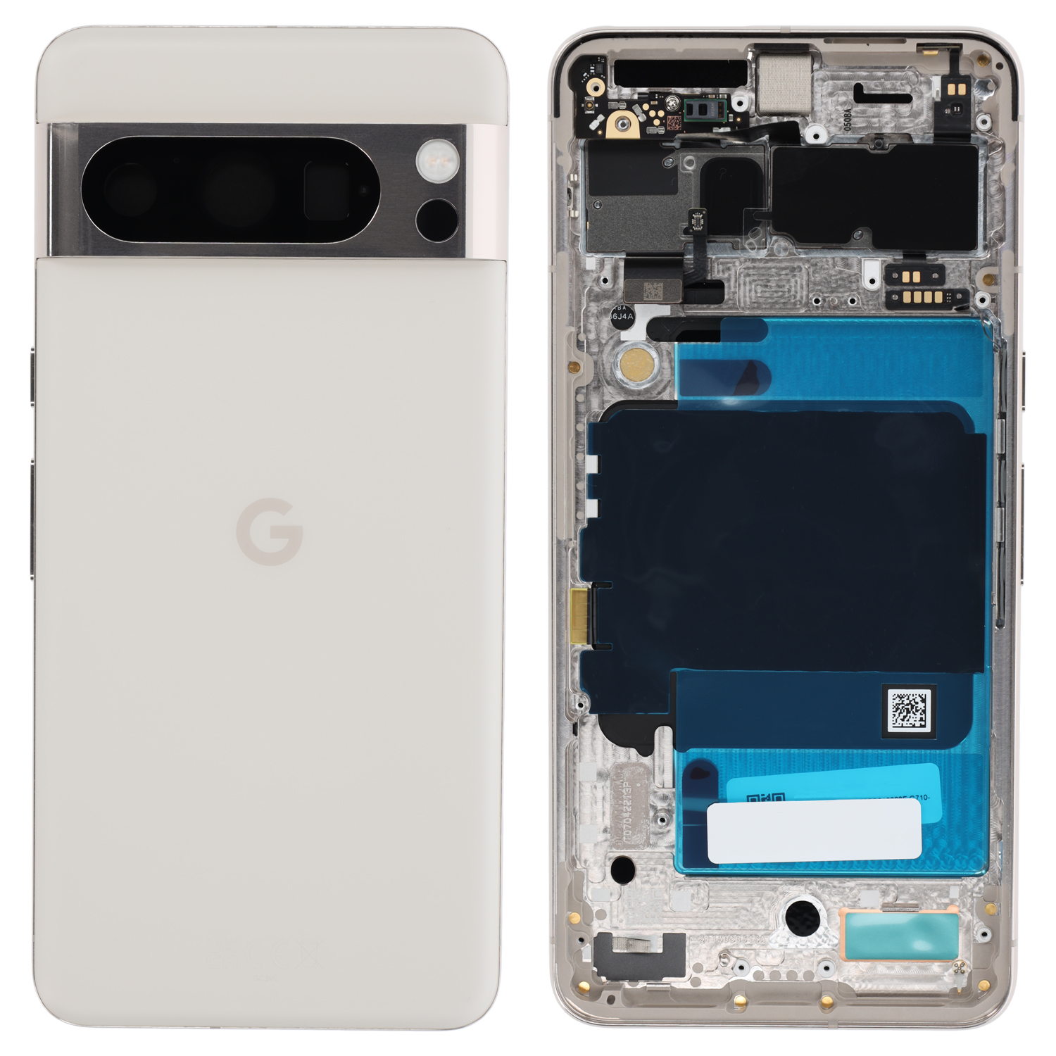 Google Pixel 8 Pro (GC3VE, G1MNW) Battery Cover, Porcelain (White)