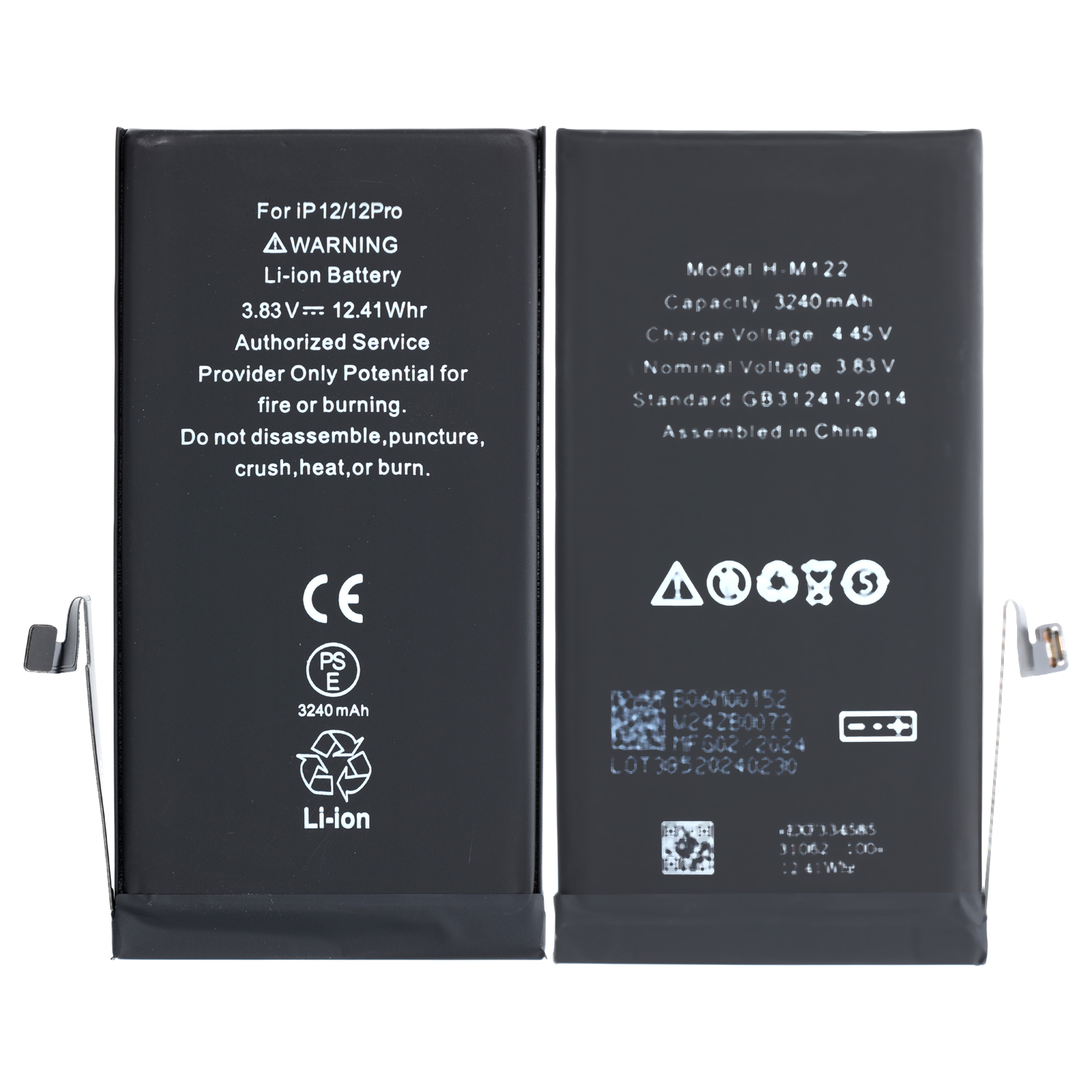 Battery with Extra Power  for Apple iPhone 12 / 12 Pro, 3240mAh incl. battery adhesive sticker