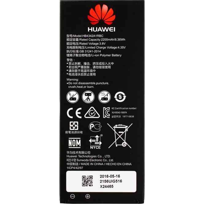 Huawei Battery HB4342A1RBC, Bulk Honor 4A, Y5, Y6