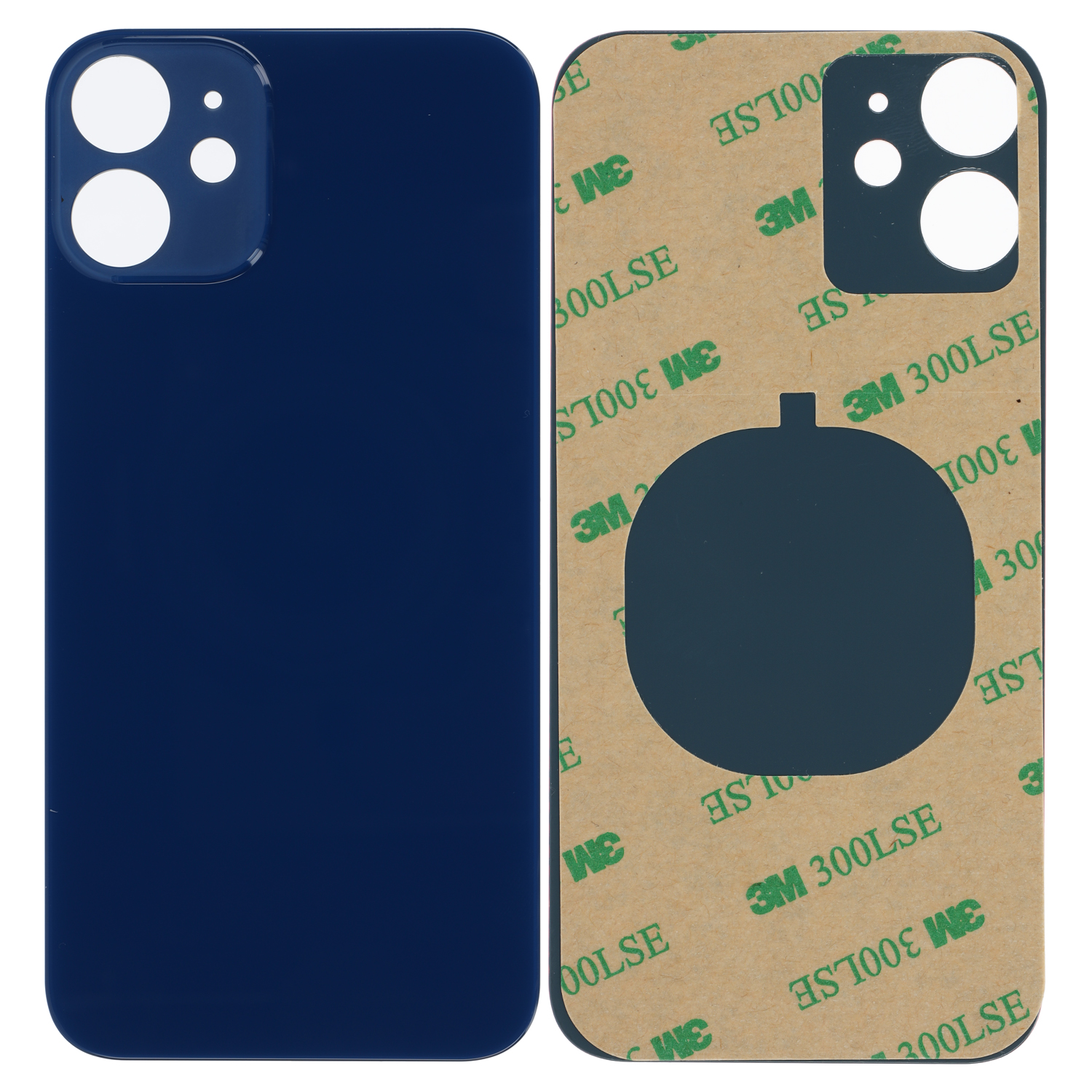 Glas Back Cover, Compatible with iPhone 12 Mini (A2399) Blue ( without Logo )