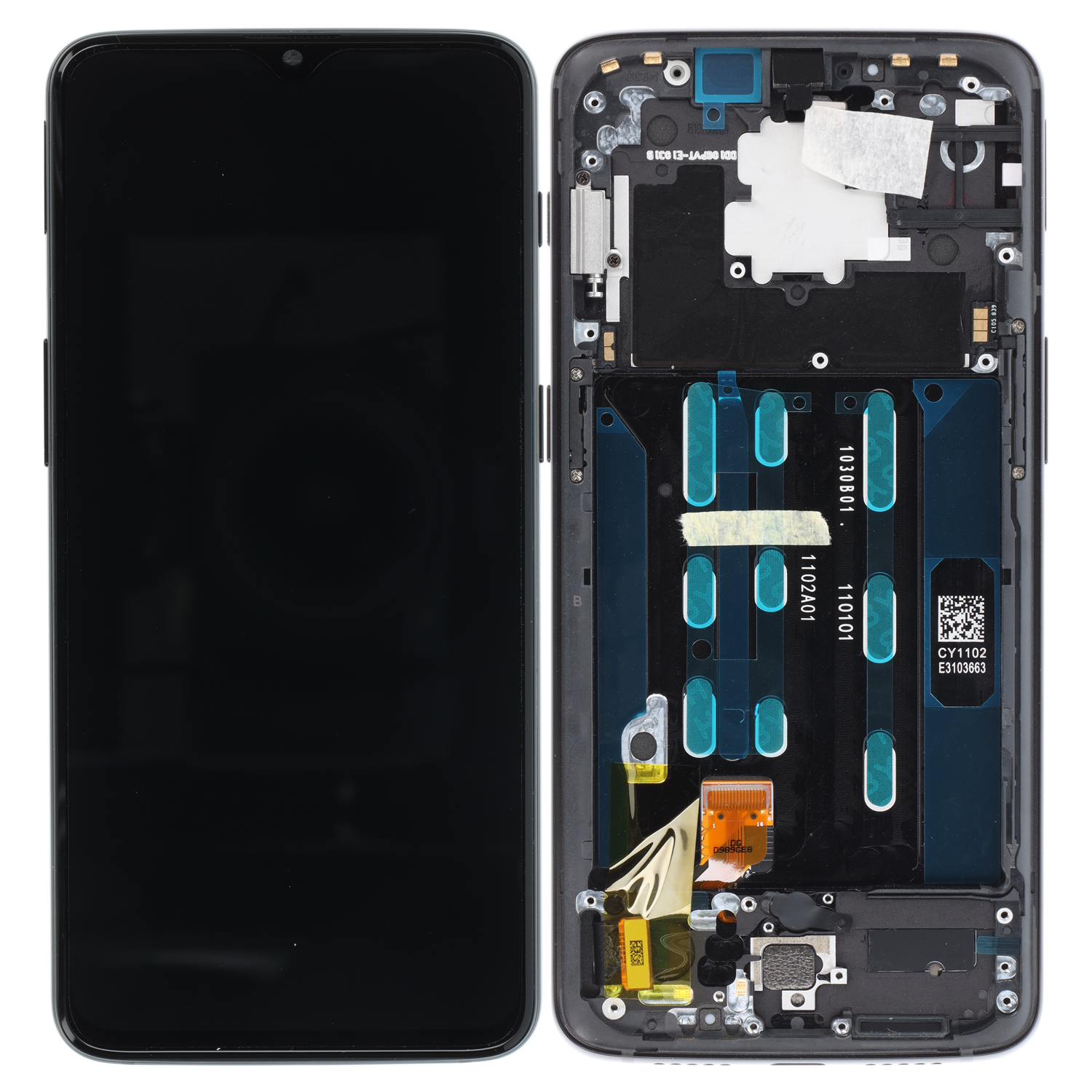 OnePlus 6T LCD + Touch + Front cover, MidnightBlack