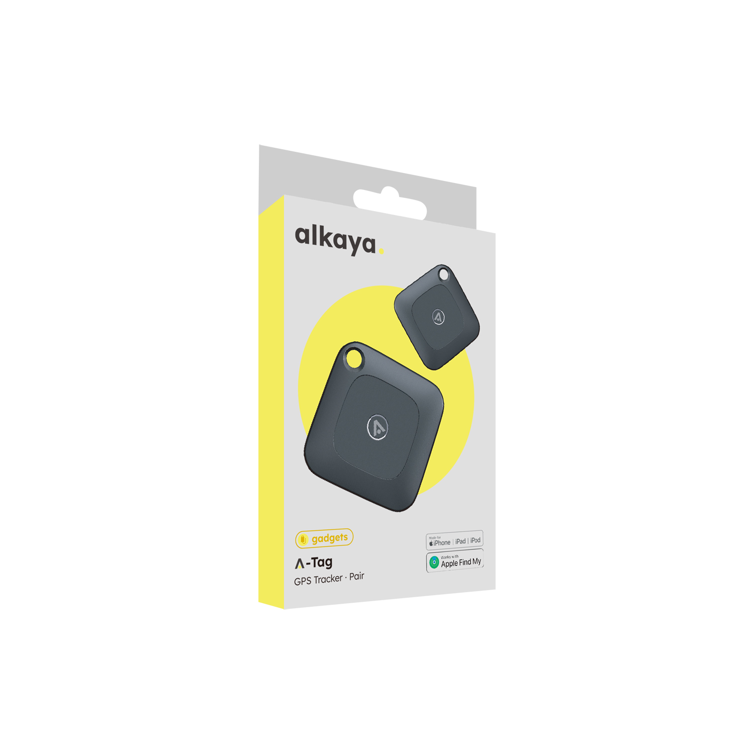 alkaya. | A Tag GPS Tracker Bluetooth Tracker Compatible  for Apple "Find my" | 2 pcs, Black