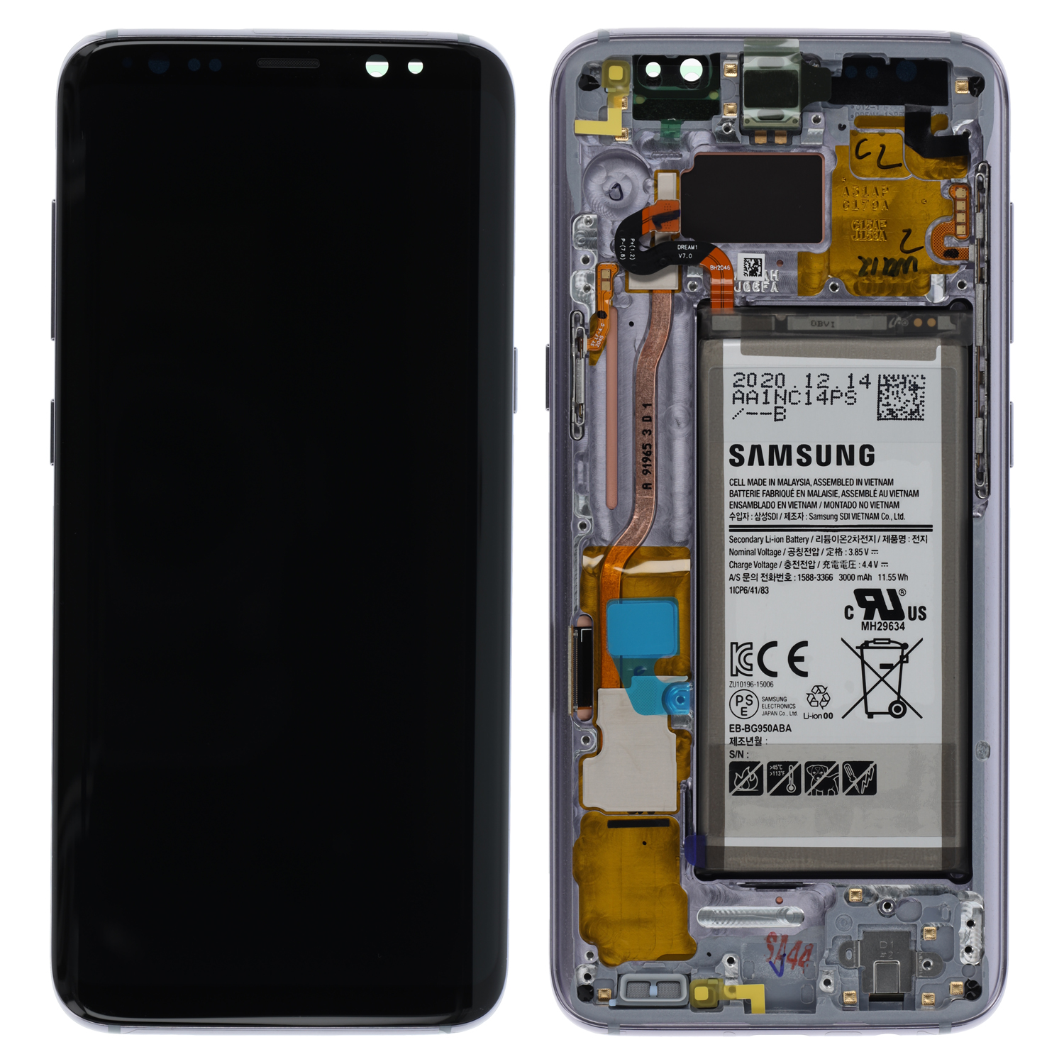 Samsung Galaxy S8 G950 LCD Display, Orchid Grey / Violet (inkl. Akku)