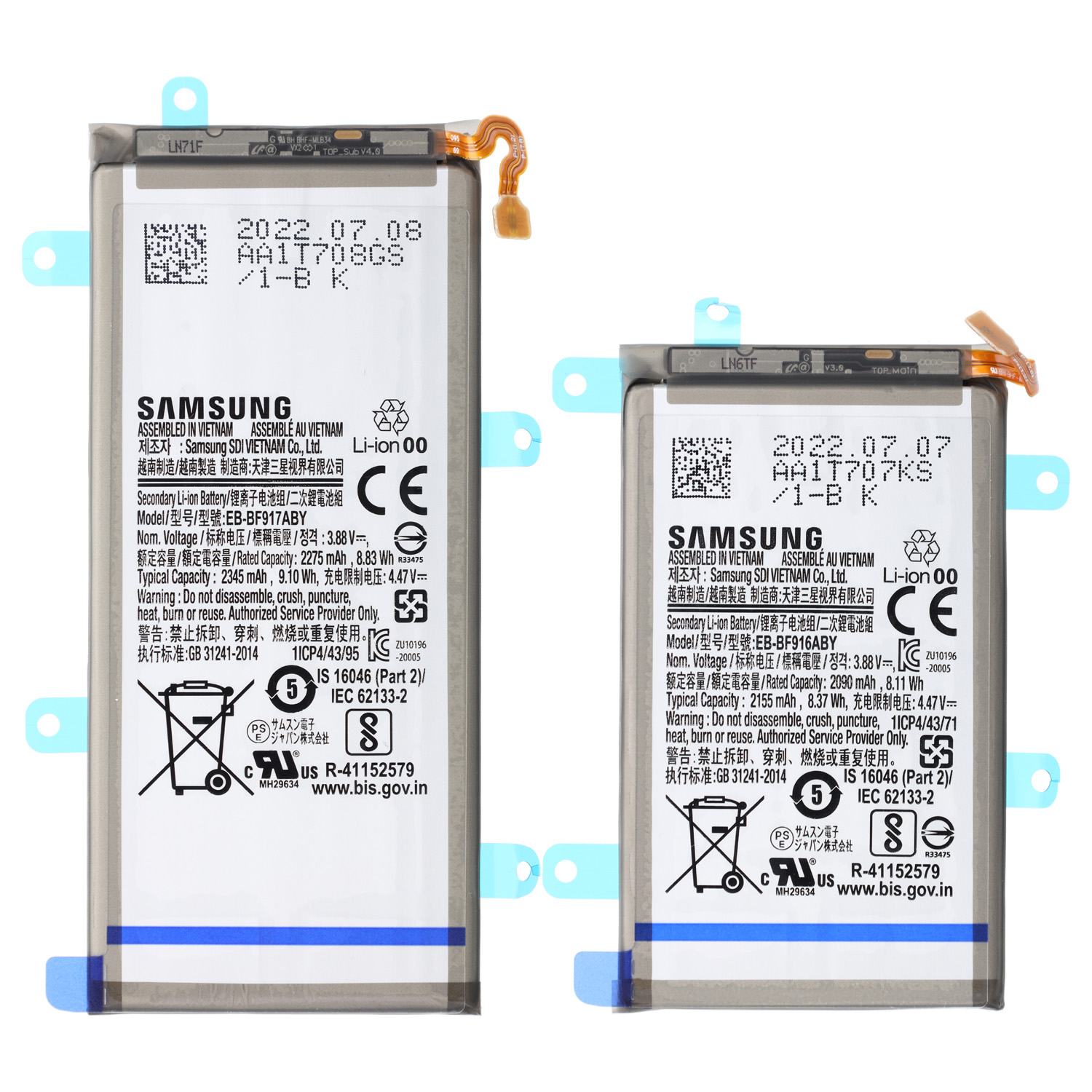 Samsung Galaxy Z Fold2 5G F916B Battery EB-BF916ABY and EB-BF917ABY