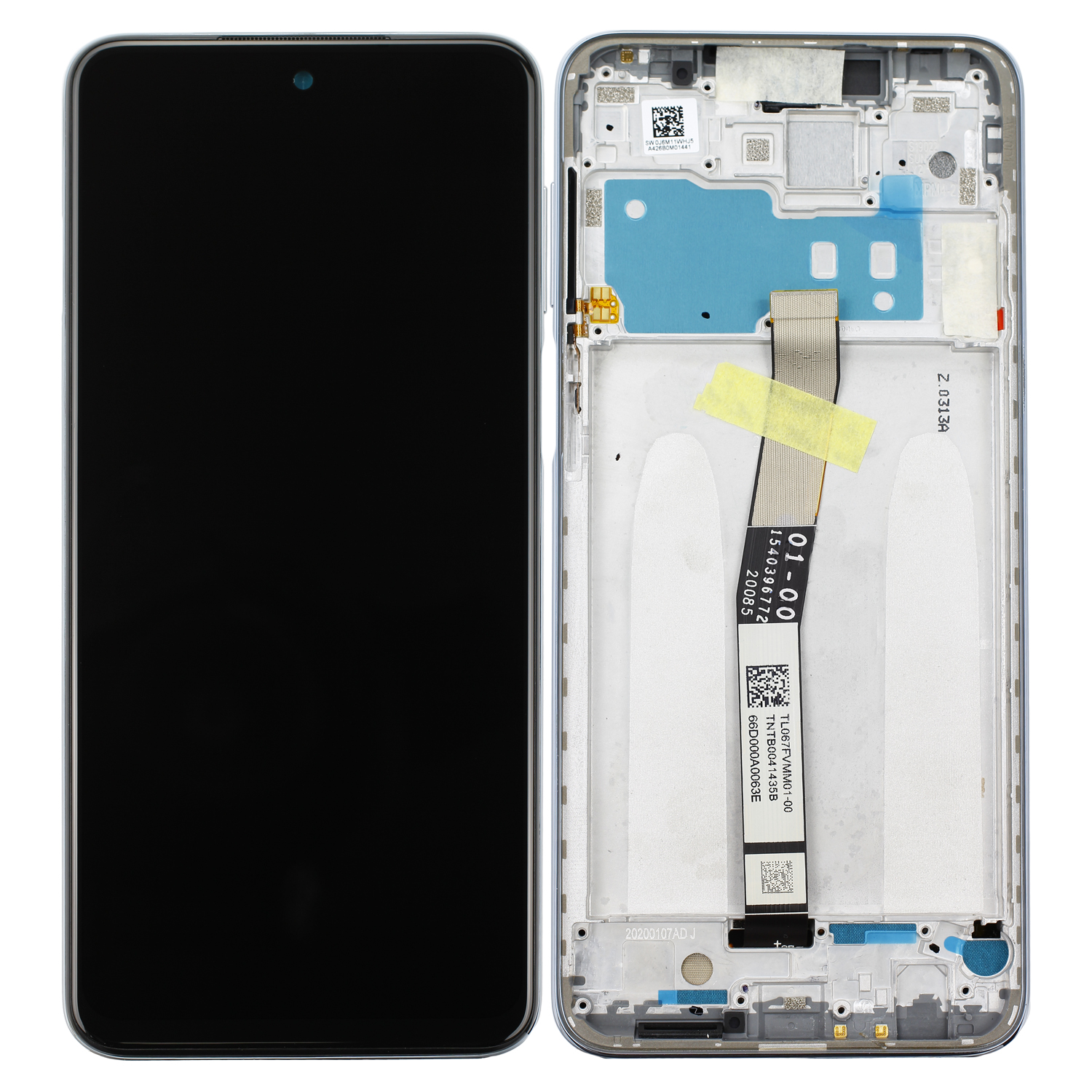 Xiaomi Redmi Note 9S J6A1 LCD Display, Service Part Clacier White