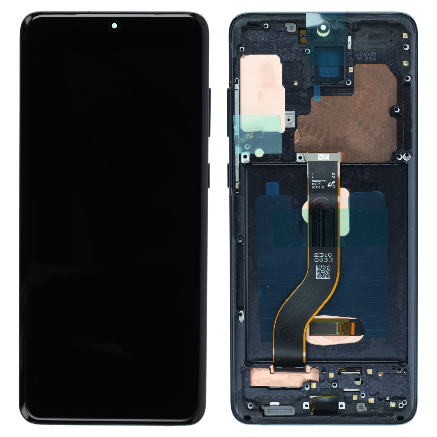 LCD Display compatible to Samsung Galaxy S20+ (G985) / S20+ 5G (G986) with frame, Black (Soft-OLED)