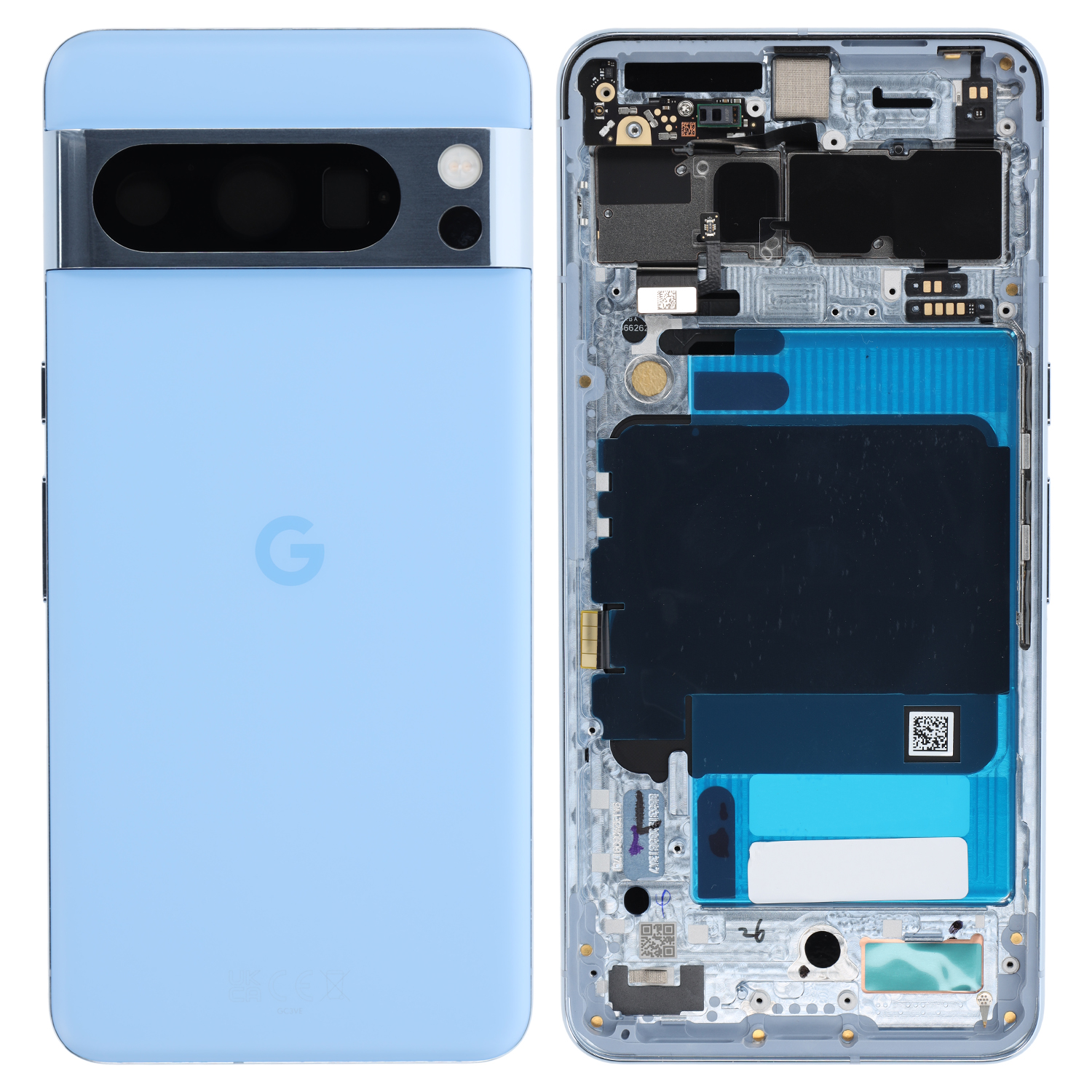 Google Pixel 8 Pro (GC3VE, G1MNW) Akkudeckel, Bay (Blau)
