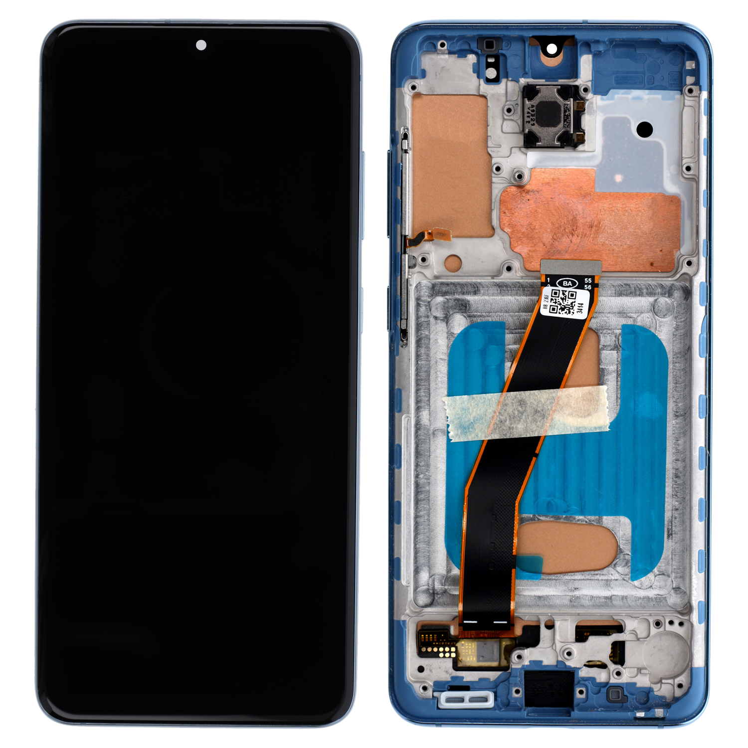LCD Display Kompatibel zu Samsung Galaxy S20 (G981/G980) mit Rahmen, Blau INCELL (Fingerprint Sensor wird nicht unterstüzt)