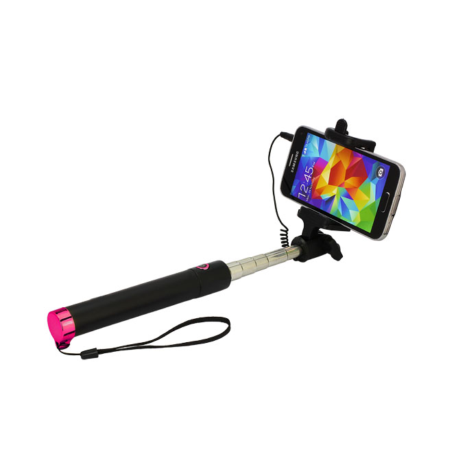 PT line Selfie Stick Wired, Pink Blister