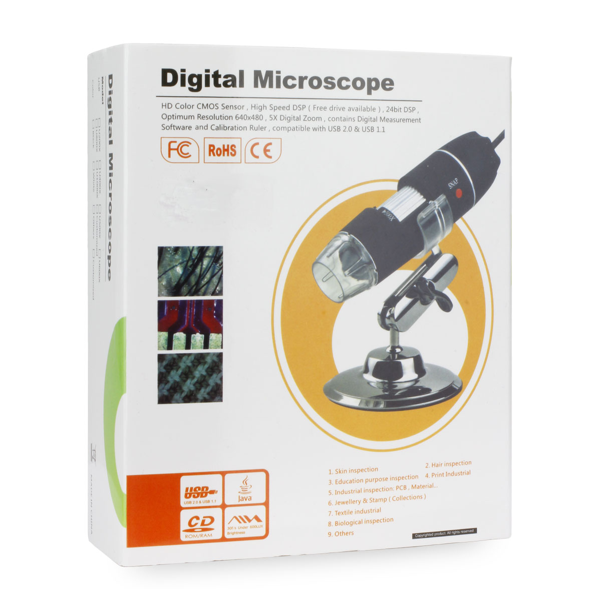 Digital HD Mikroskop 50x-500x Zoom USB LED Beluchtung regelbar