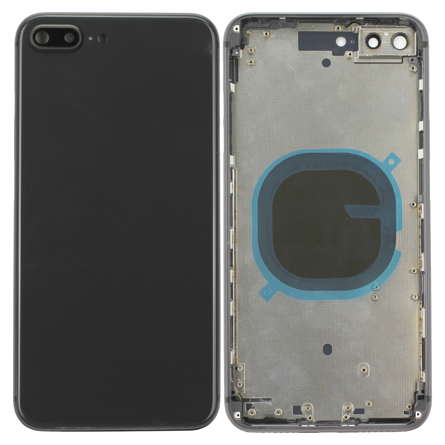 Back Cover Space Grey, Compatible with iPhone 8 Plus without LOGO