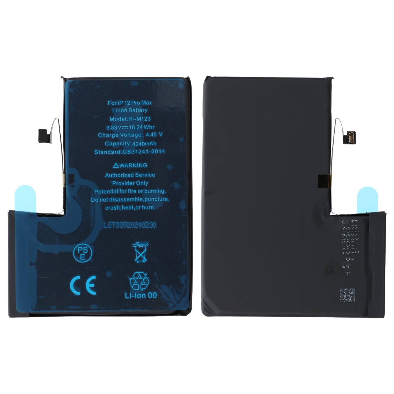 Battery with Extra Power  for Apple iPhone 12 Pro Max, 4240mAh incl. battery adhesive sticker