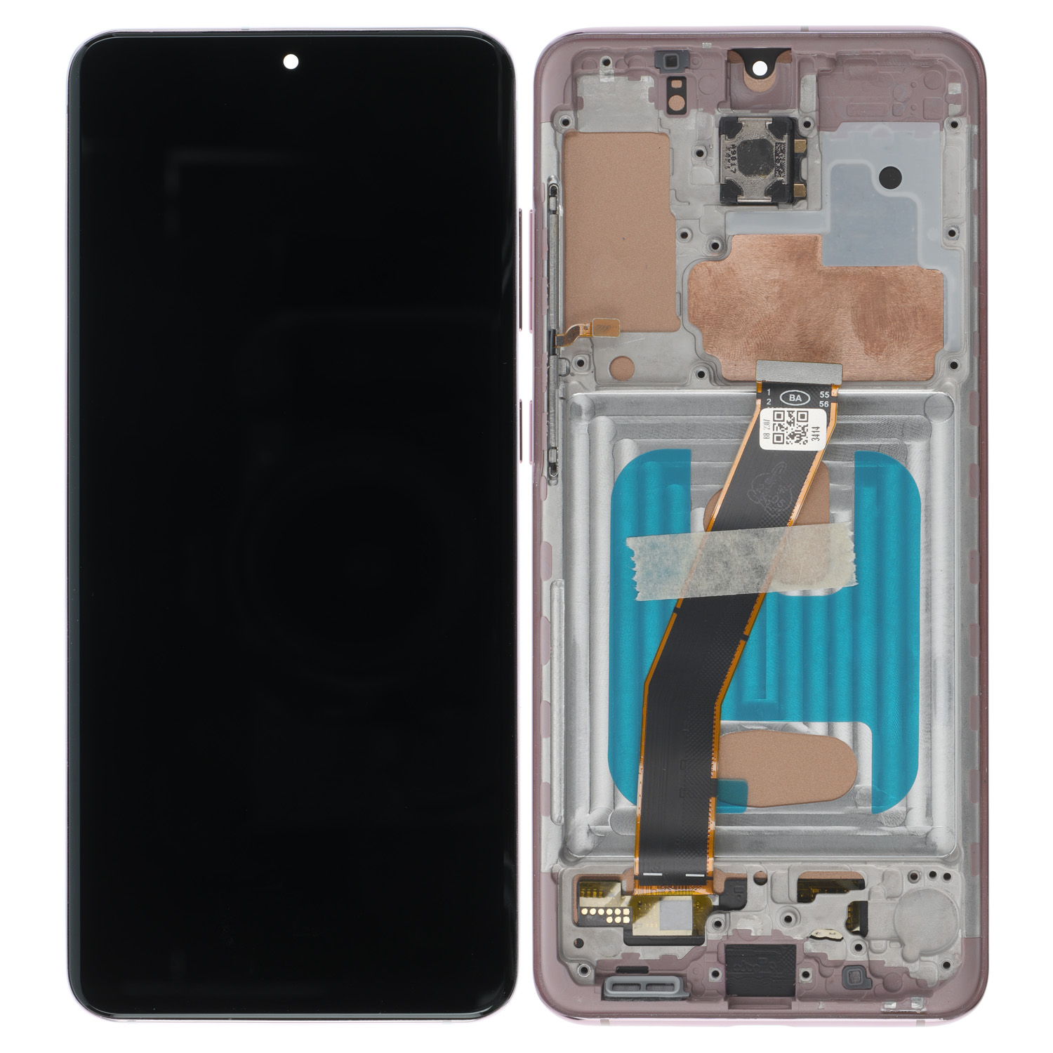 LCD Display Kompatibel zu Samsung Galaxy S20 (G981/G980) mit Rahmen, Pink INCELL (Fingerprint Sensor wird nicht unterstüzt)