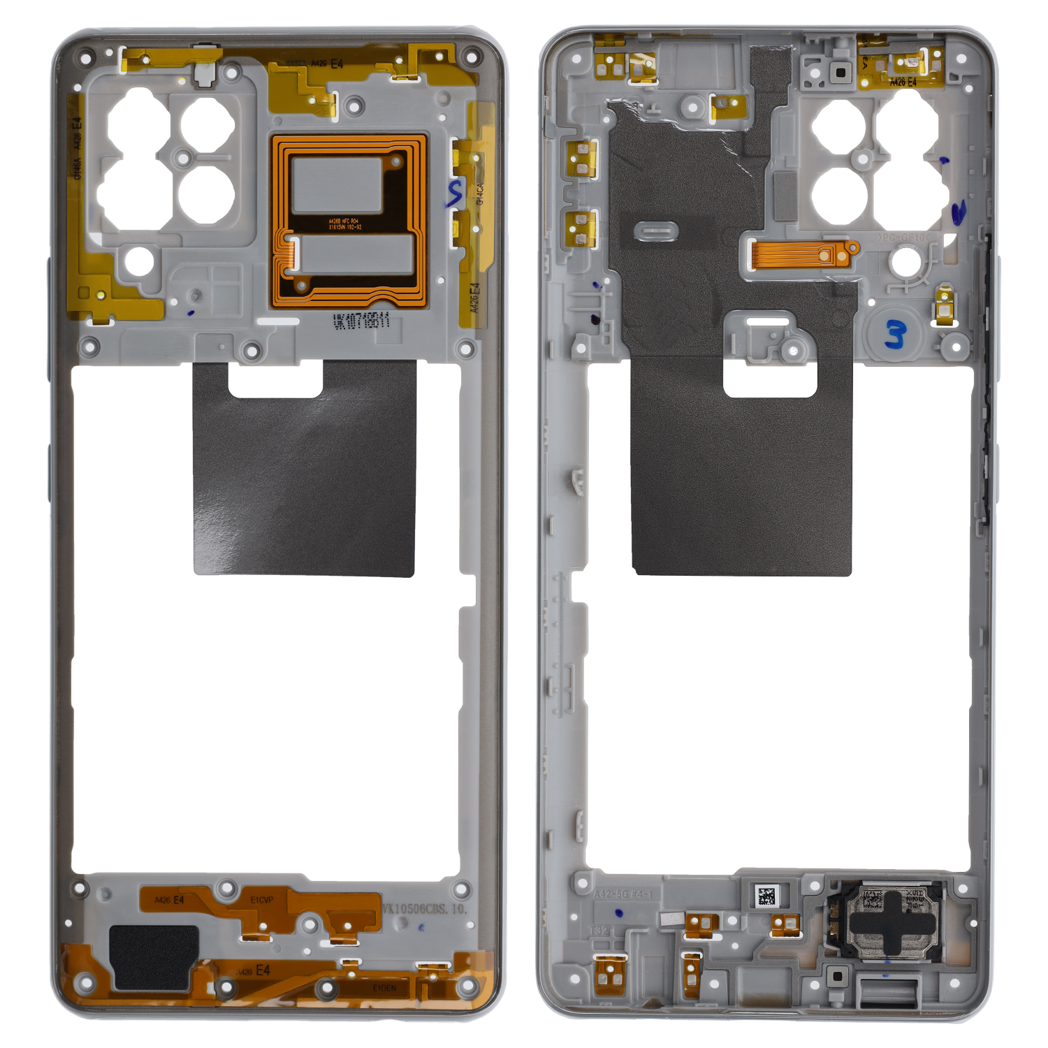 Samsung Galaxy A42 5G Middle Frame, Prism dot White / Gray