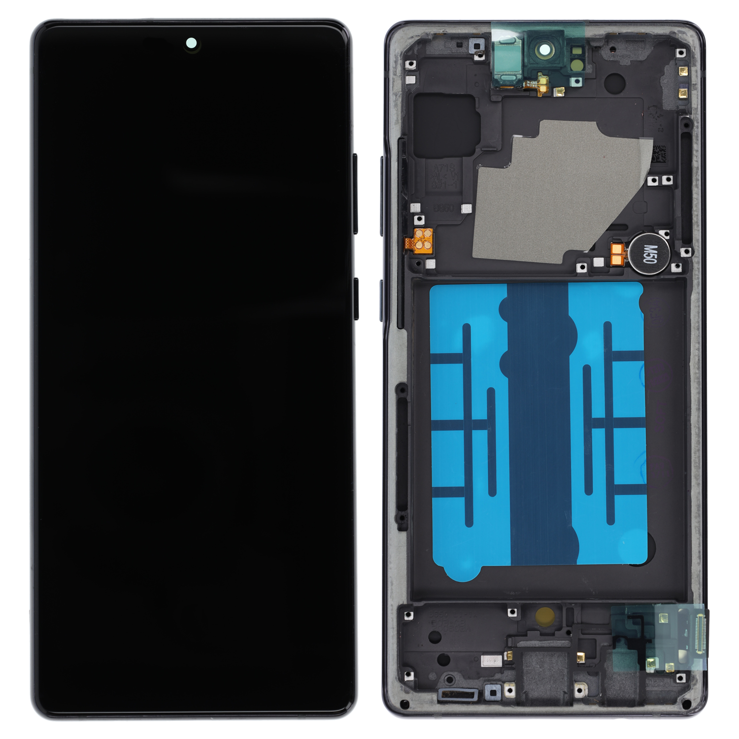 LCD Display compatible to Samsung Galaxy A71 5G (A716)  with frame, Black (Soft-OLED)