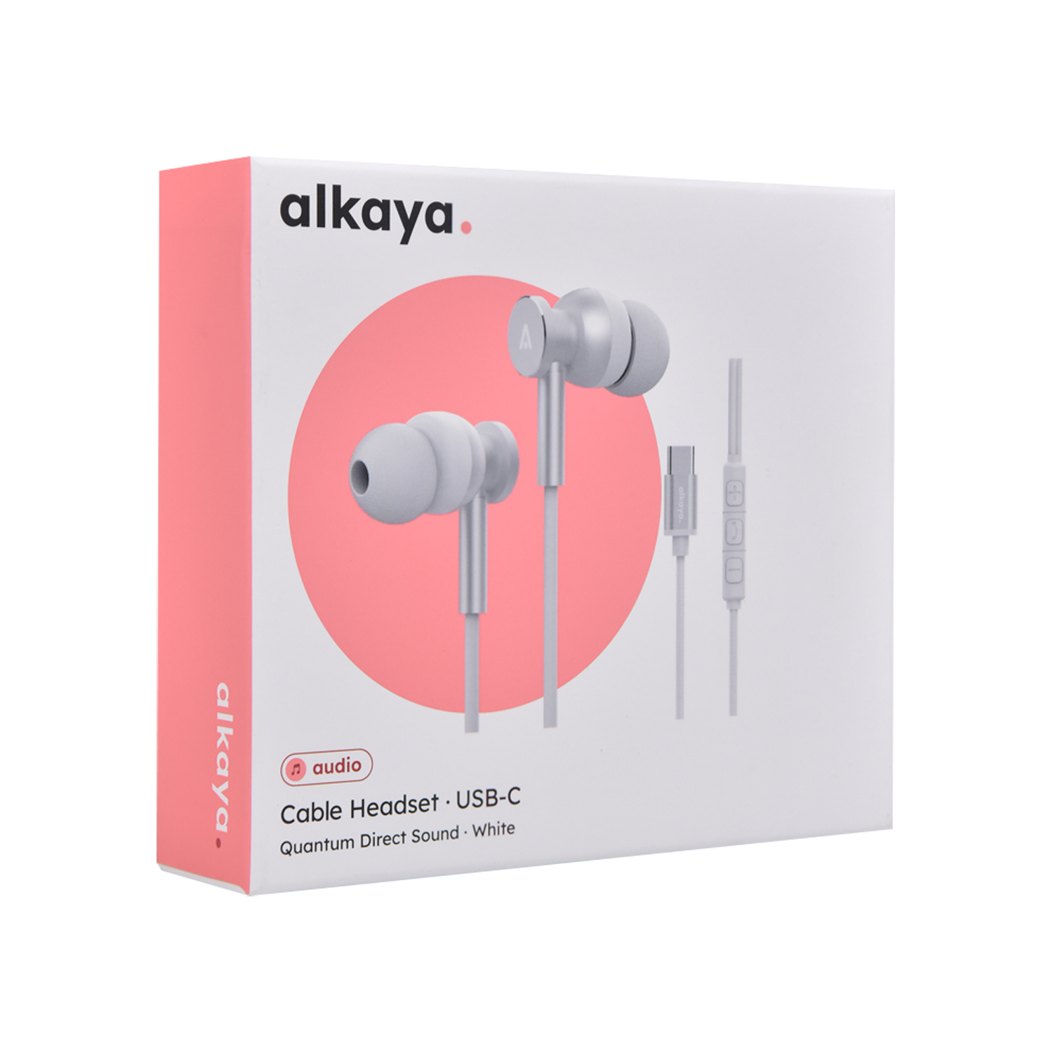 alkaya. | Quantum Direct Sound Cable Headset Volume Control |  USB-C connector, White