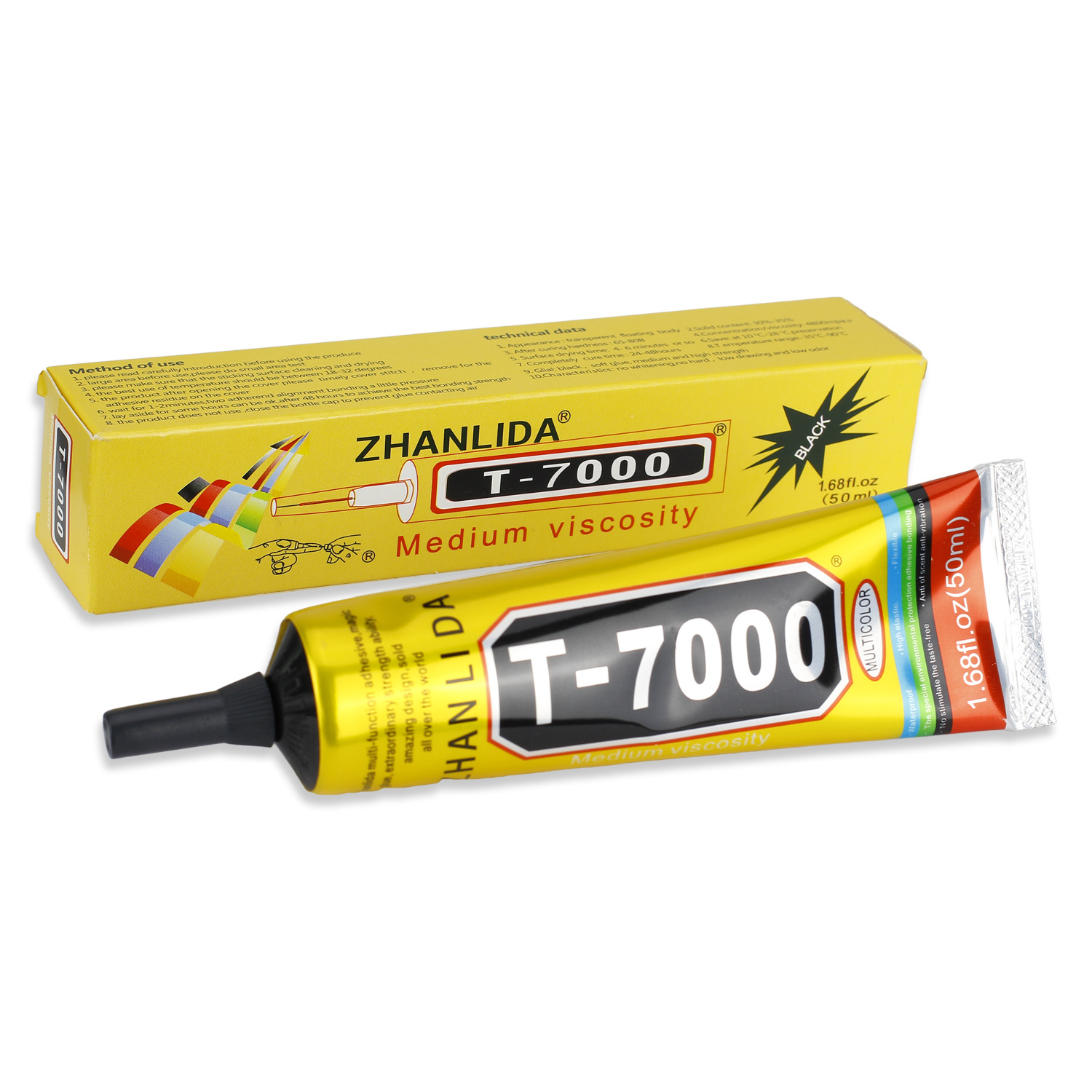 T7000 Mehrzweck Klebstoff,  für LCD-Glasrahmen 50ml Multicolor ( Schwarz )