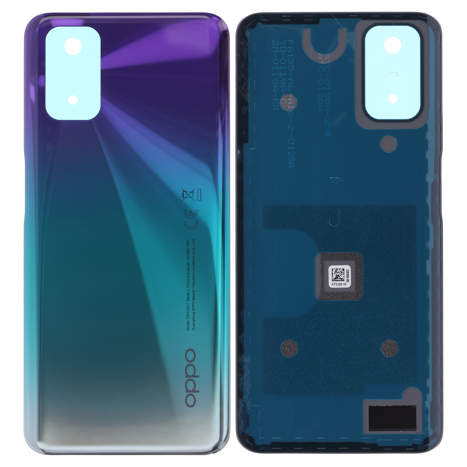 Oppo A72 (CPH2067) Battery Cover, Purple Green