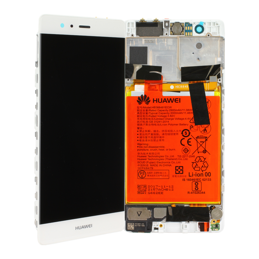 Huawei P9 EVA-L09 LCD Display, White / Silver (Service Pack)