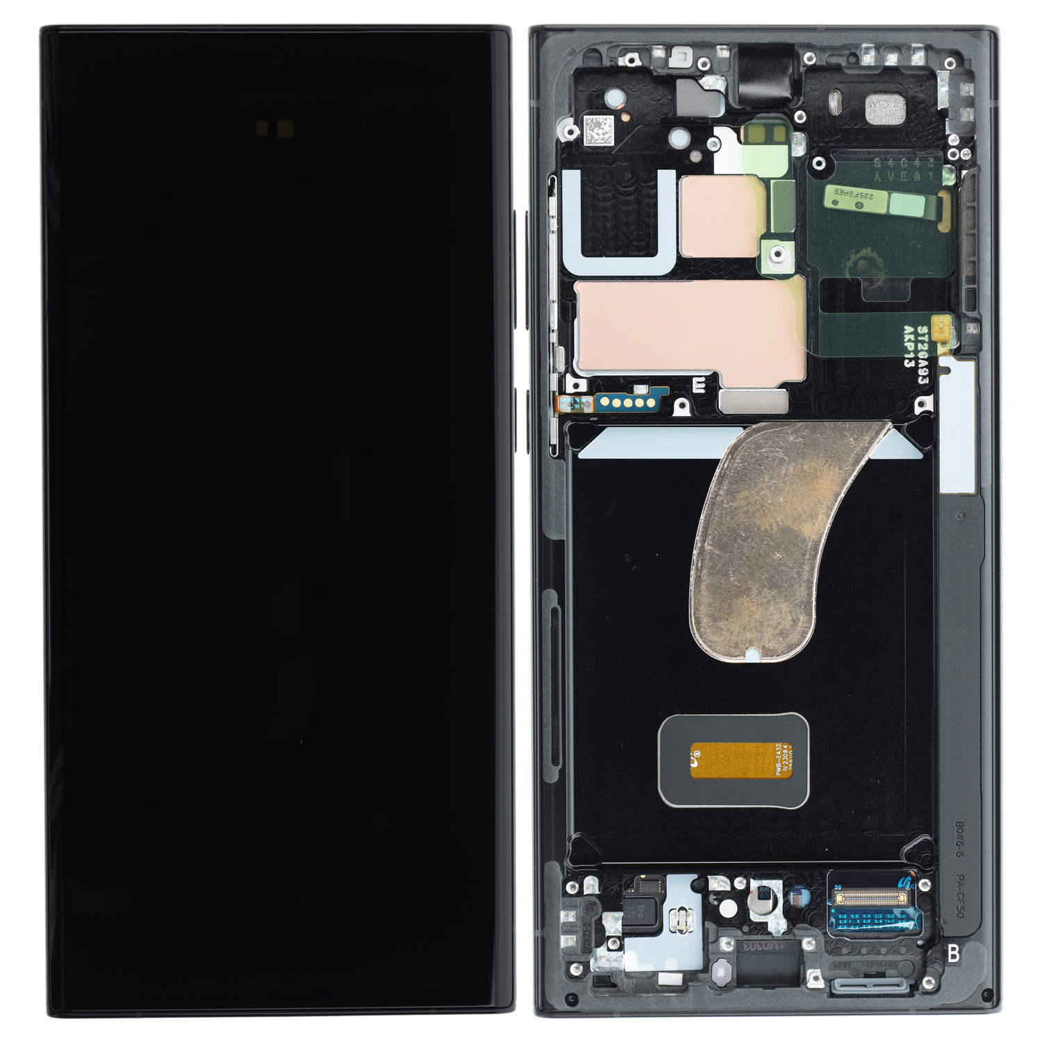 Samsung Galaxy S23 Ultra S918 LCD Display, Graphit/Rot Serviceware