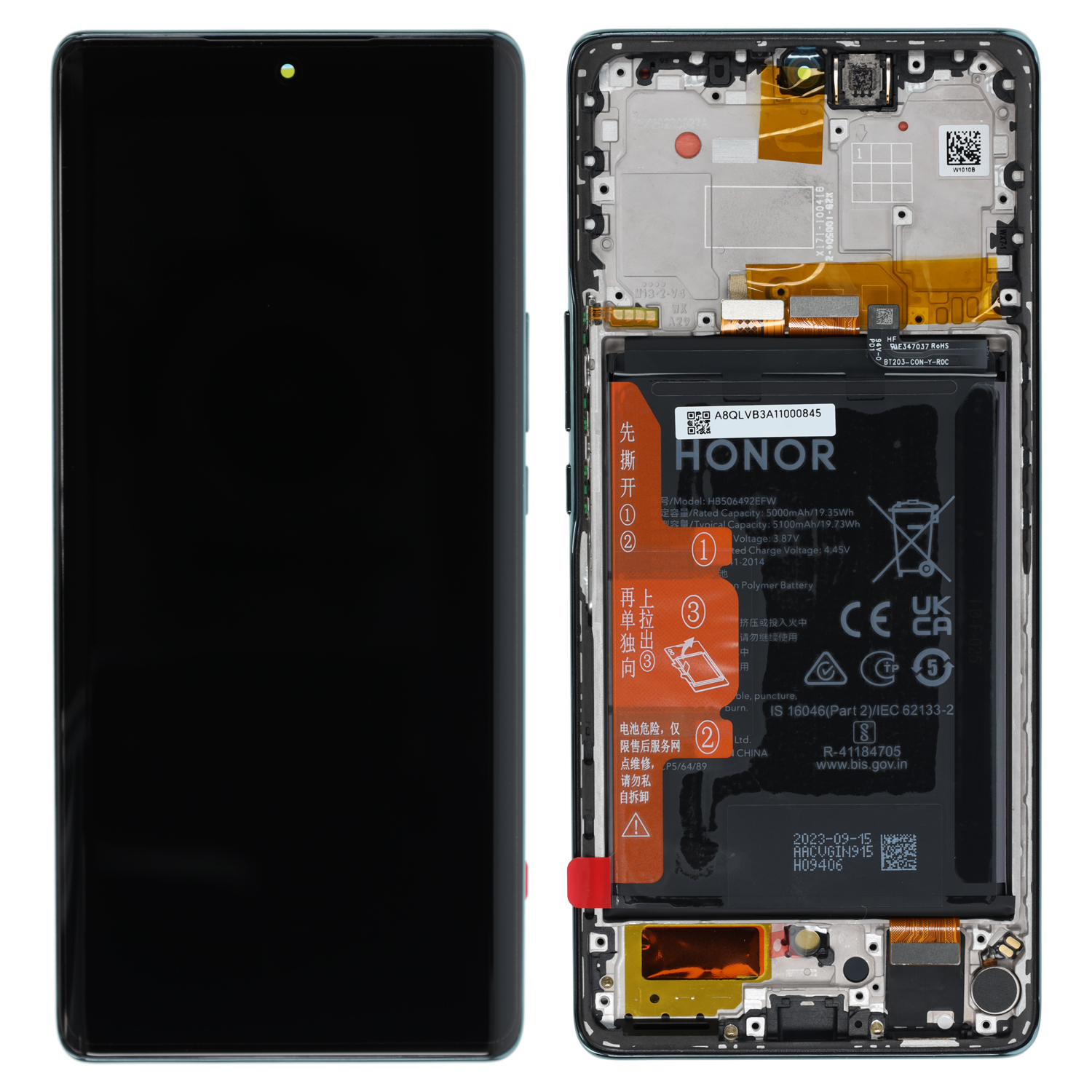 Huawei Honor Magic5 Lite (RMO-NX3) LCD Display inkl. Akku, Emerald Green