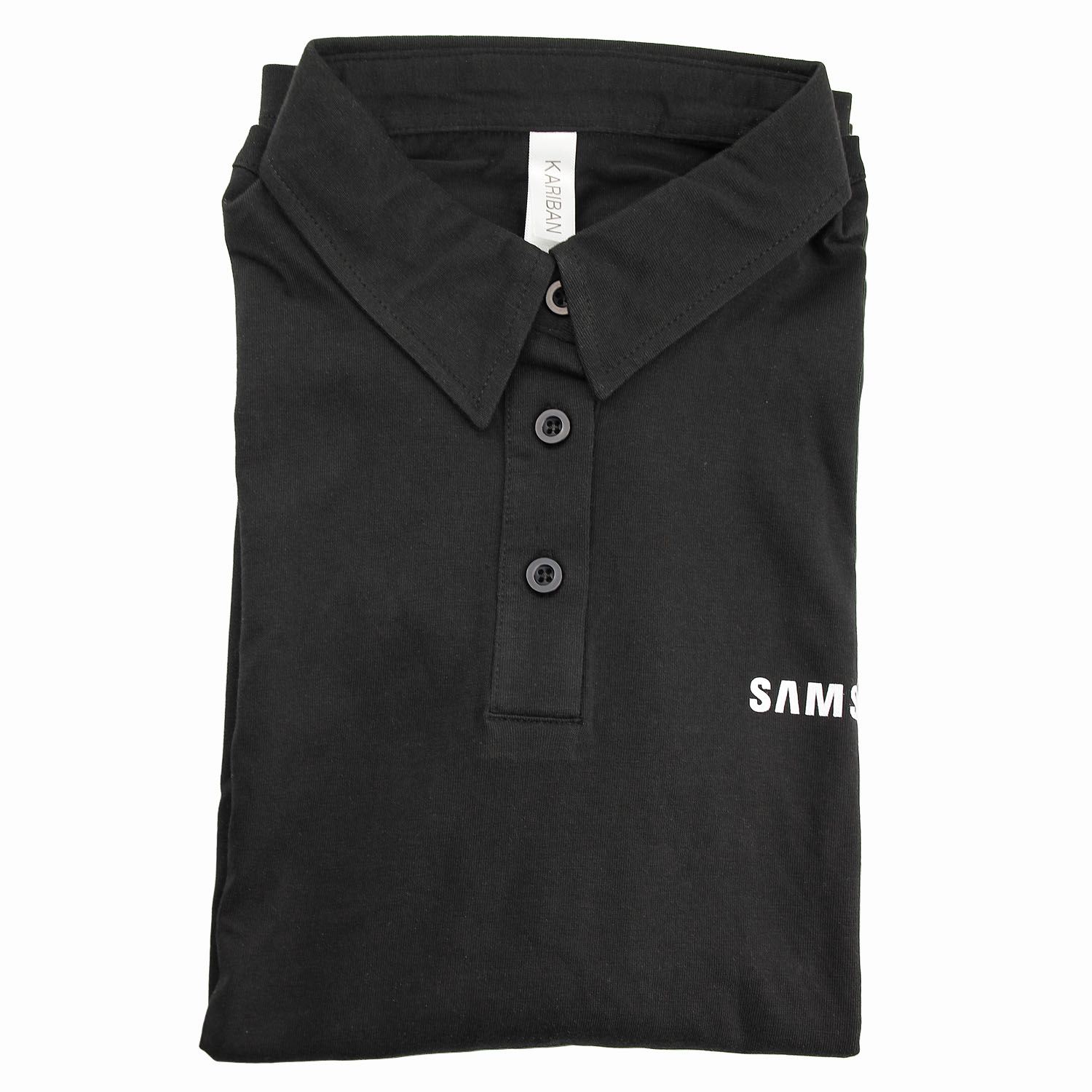 Polo Shirt mit offizellem Samsung Logo Print Damen, Schwarz S