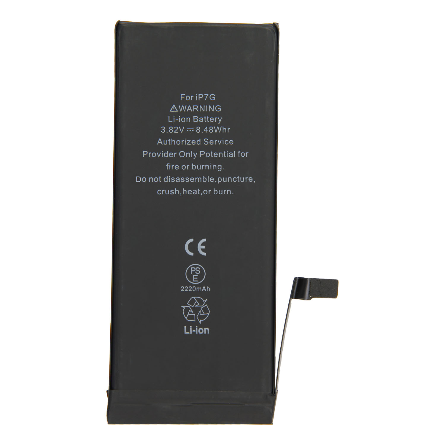Battery with Extra Power  for Apple iPhone 7, 2200mAh incl. battery adhesive sticker