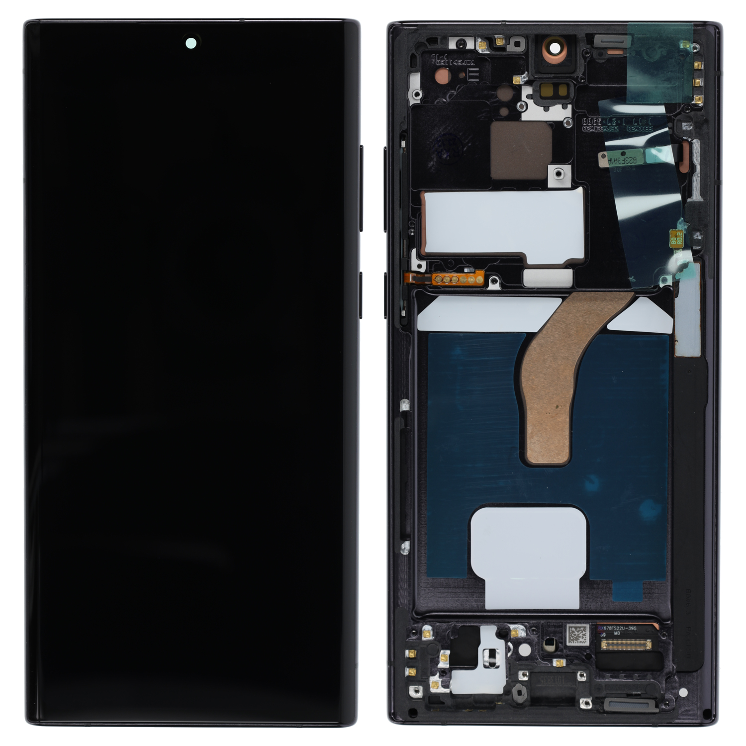 LCD Display kompatibel zu Samsung Galaxy S22 Ultra 5G (S908B) mit Rahmen, Schwarz (Soft-OLED)