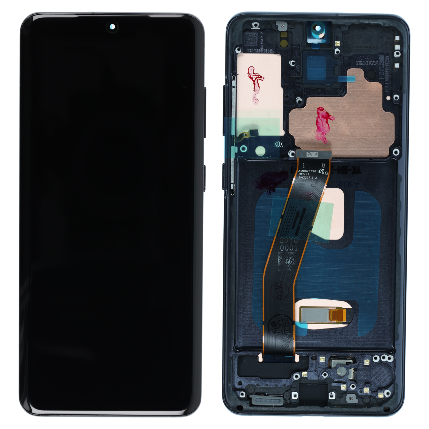LCD Display kompatibel zu Samsung Galaxy S20 (G980)  mit Rahmen, Schwarz (Soft-OLED)