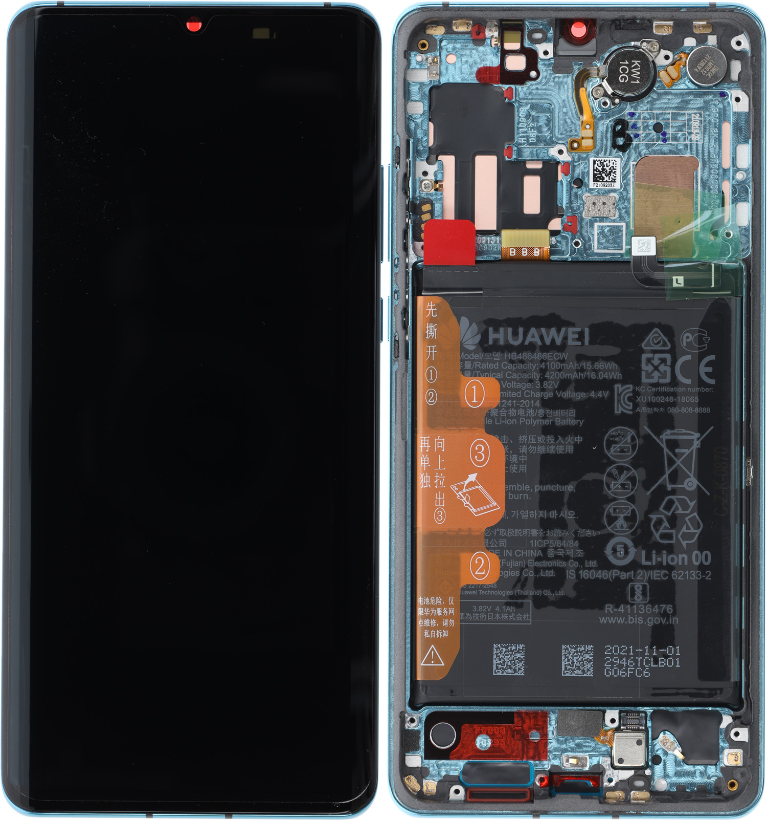 Huawei P30 Pro VOG-L29 LCD Display, Aurora Blue
