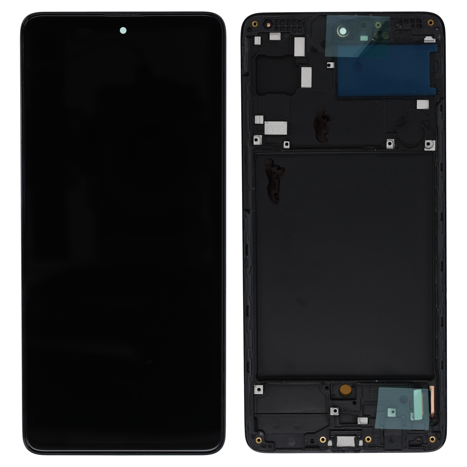 LCD Display kompatibel zu Samsung Galaxy A71 4G (A715F) mit Rahmen, Schwarz (Soft-OLED)