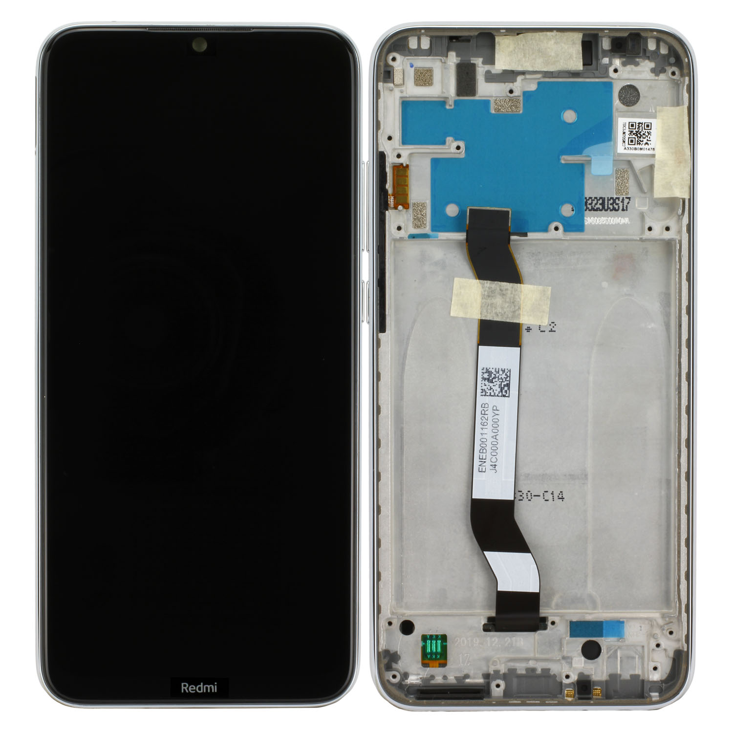 Xiaomi Redmi Note 8 LCD Display, White Serviceware