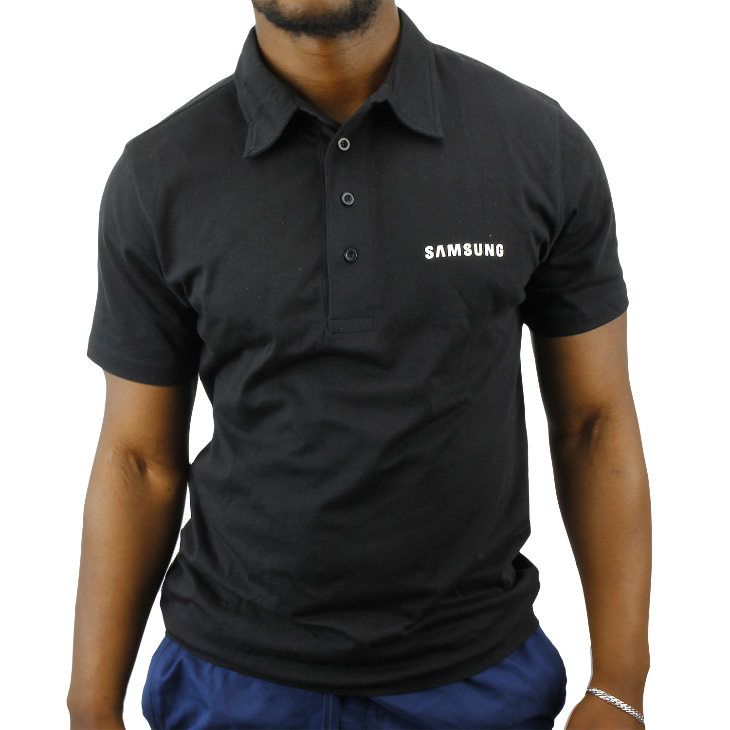 Polo Shirt with official Samsung Logo Print, Black S