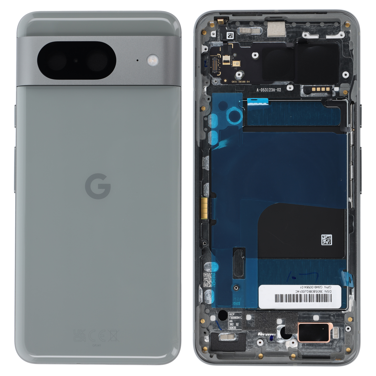 Google Pixel 8 (GKWS6, G9BQD) Battery Cover, Hazel (Orange)