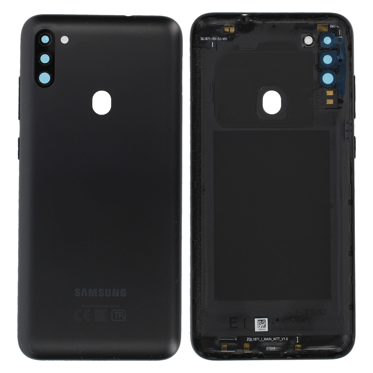 Samsung Galaxy M11 M115F Akkudeckel, Schwarz Serviceware