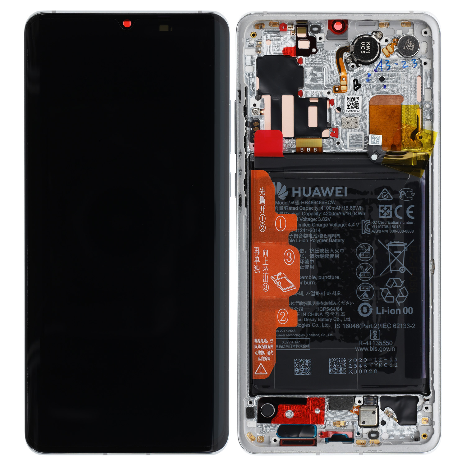 Huawei P30 Pro VOG-L29 LCD Display, Silver