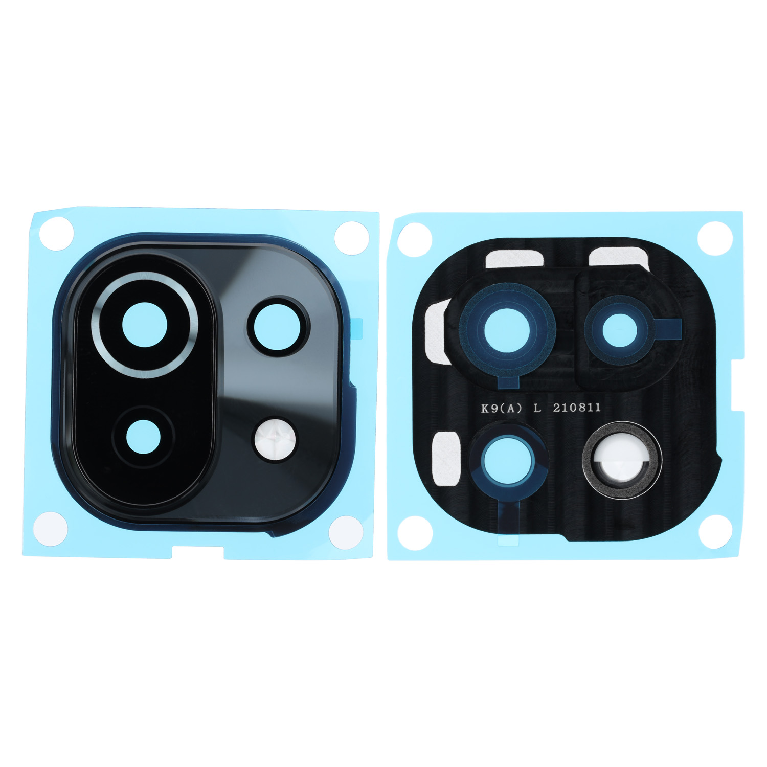 Main Camera Lens + Frame Compatible to Xiaomi Mi 11 Lite (M2101K9AG), Mi 11 Lite 5G (M2101K9G), Black