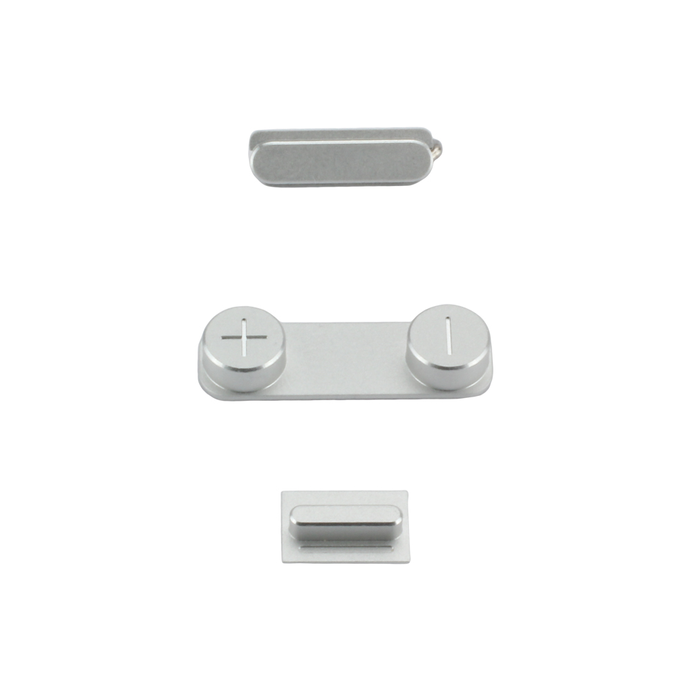 Button Set with Volume, Mute and Power Button compatible with iPhone 5S Silver